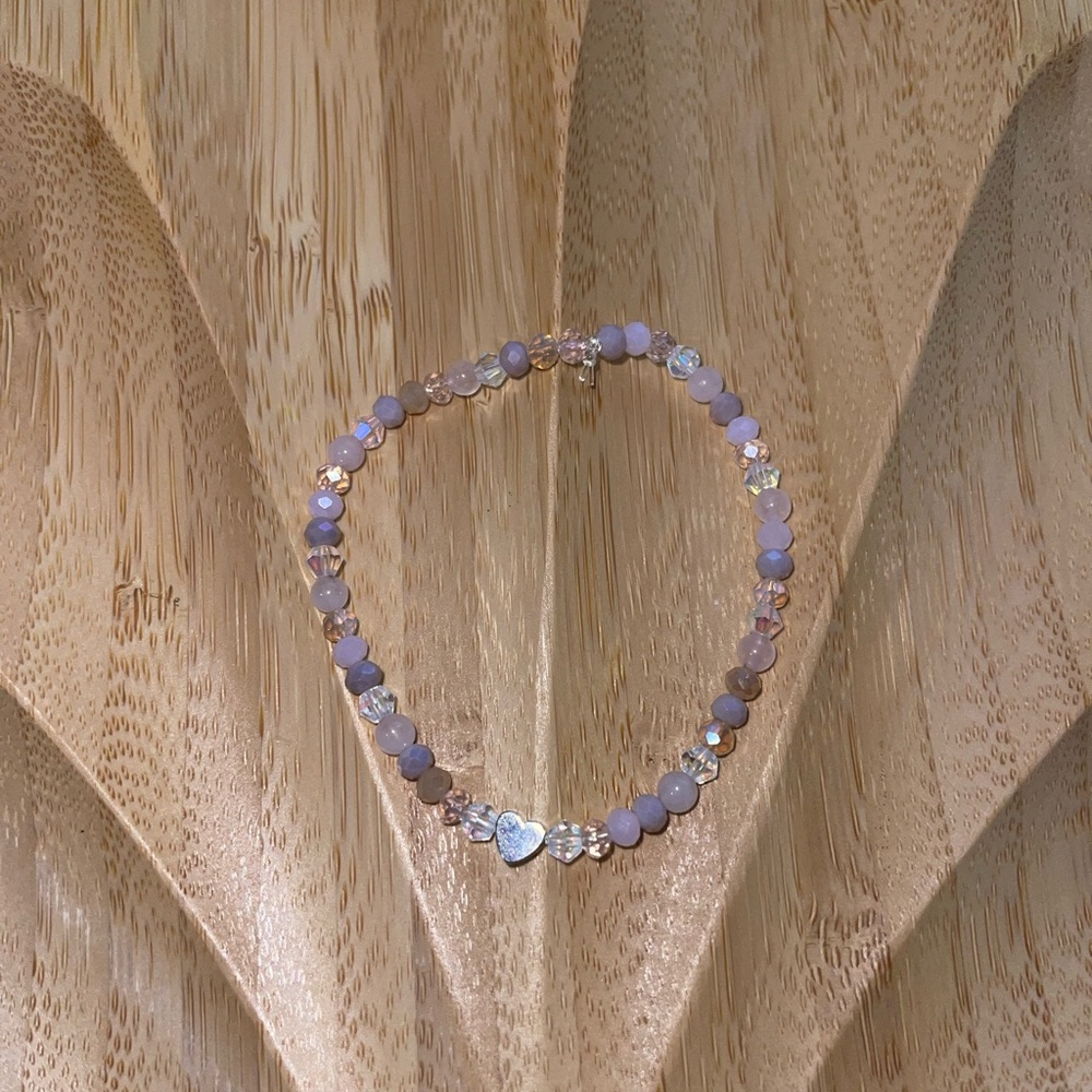 Light purple & pink crystal bracelet